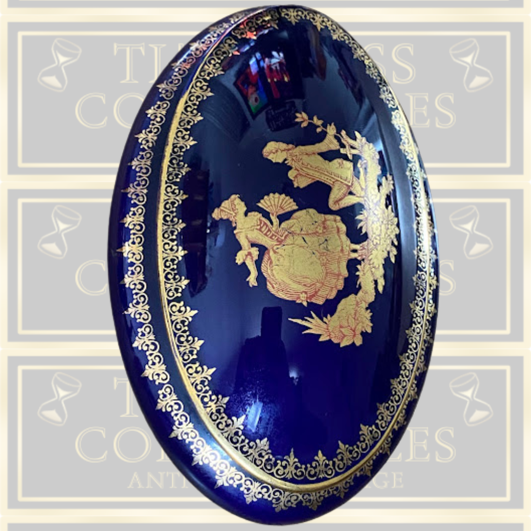 Vintage Meissner Limoges Gold & Cobalt Trinket Box