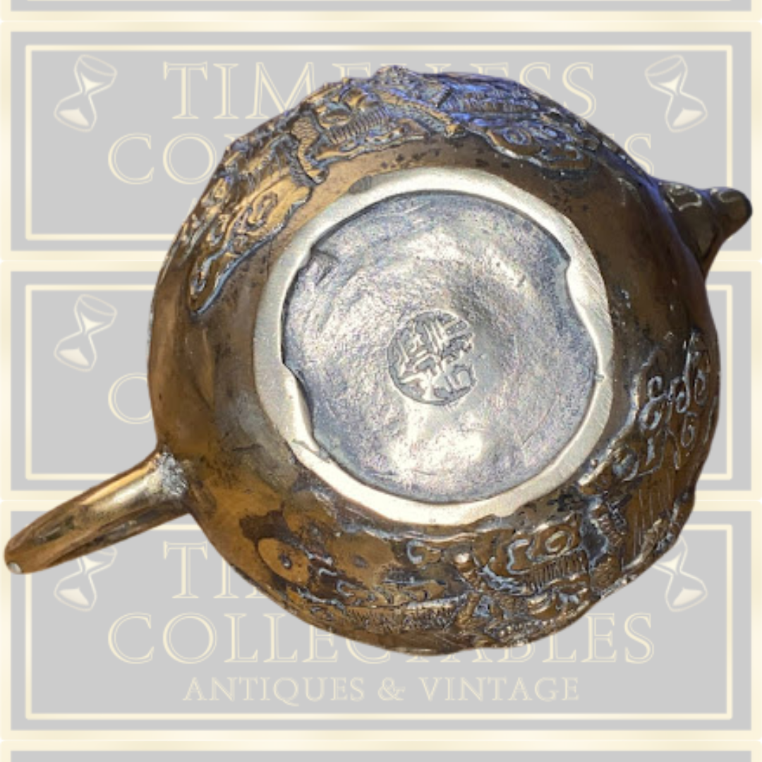 Antique Chinese Qing Dynasty Style Brass teapot