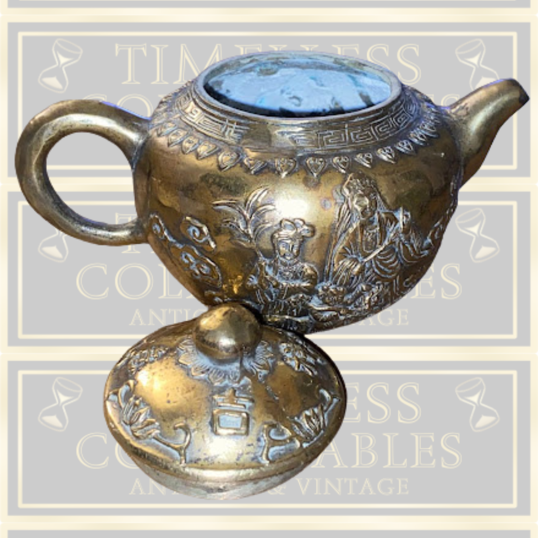 Antique Chinese Qing Dynasty Style Brass teapot