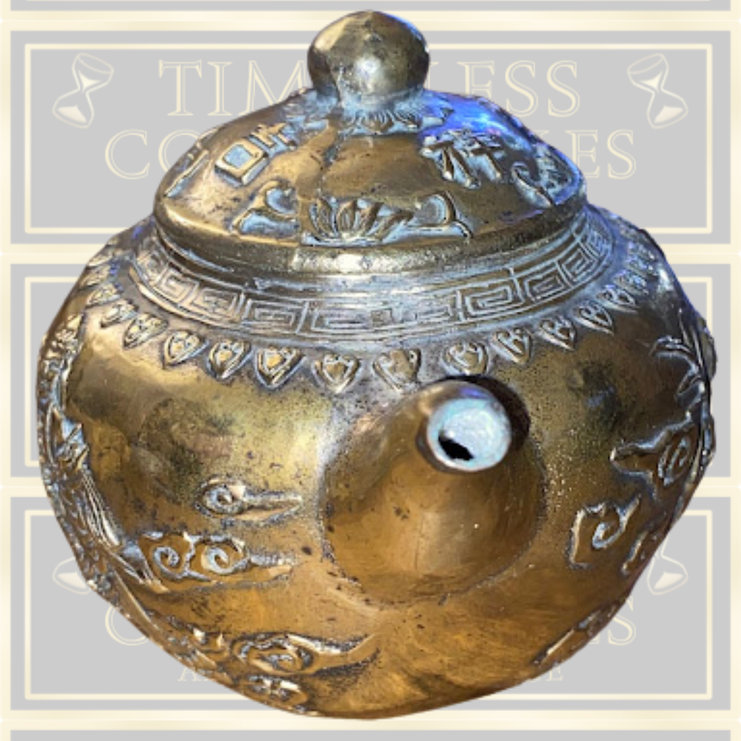 Antique Chinese Qing Dynasty Style Brass teapot