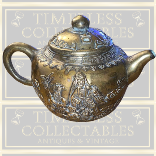 Antique Chinese Qing Dynasty Style Brass teapot