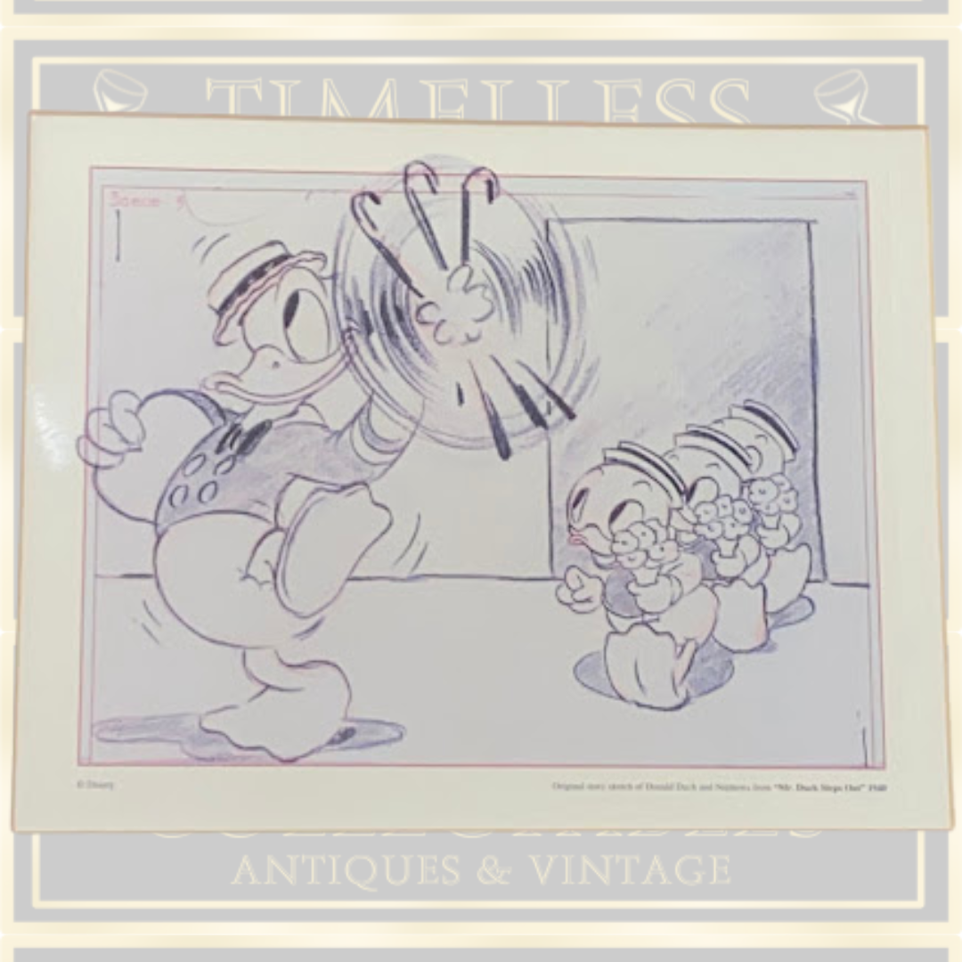Disney Donald Duck Sketch Mr Duck Steps Out With Nephews Art print