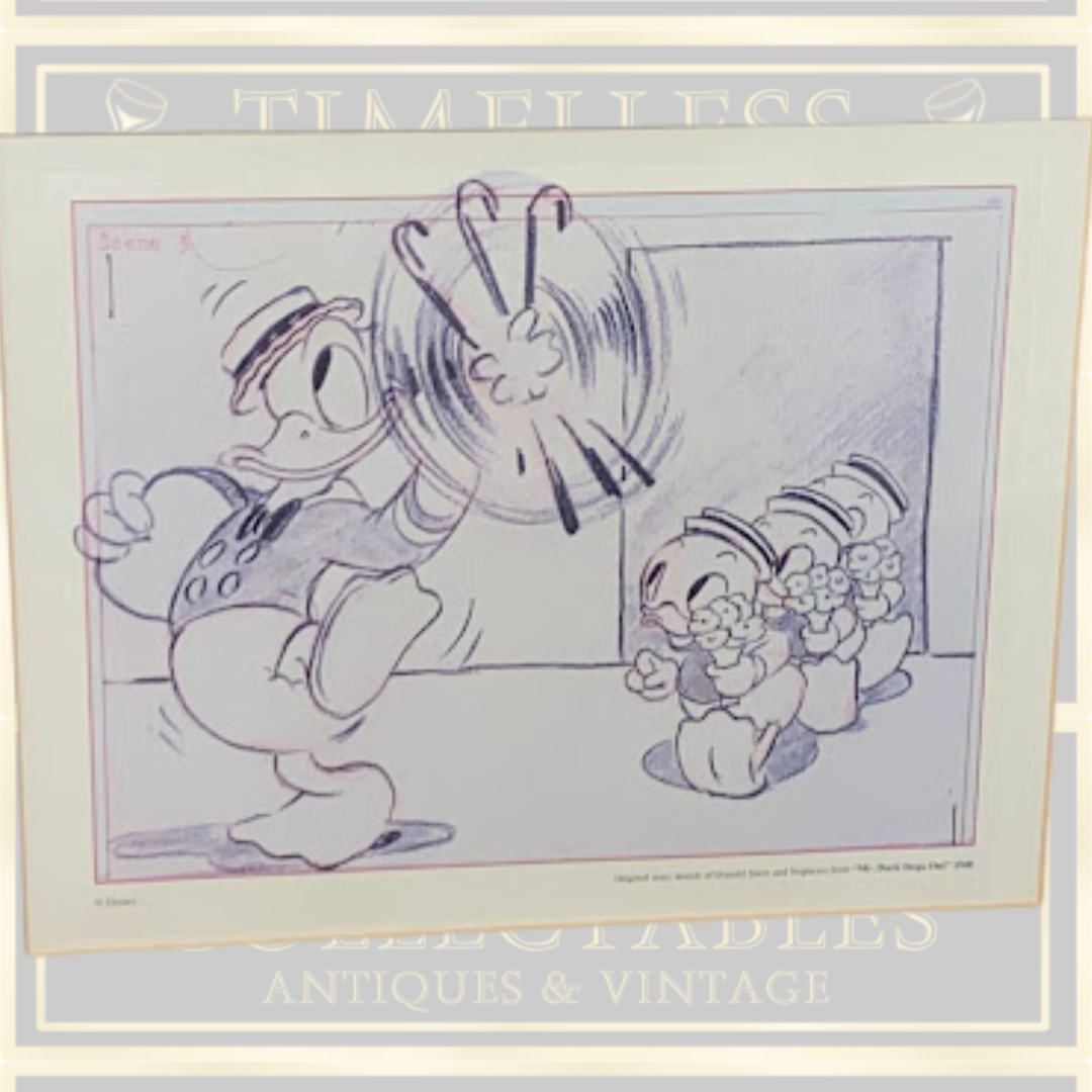 Disney Donald Duck Sketch Mr Duck Steps Out With Nephews Art print