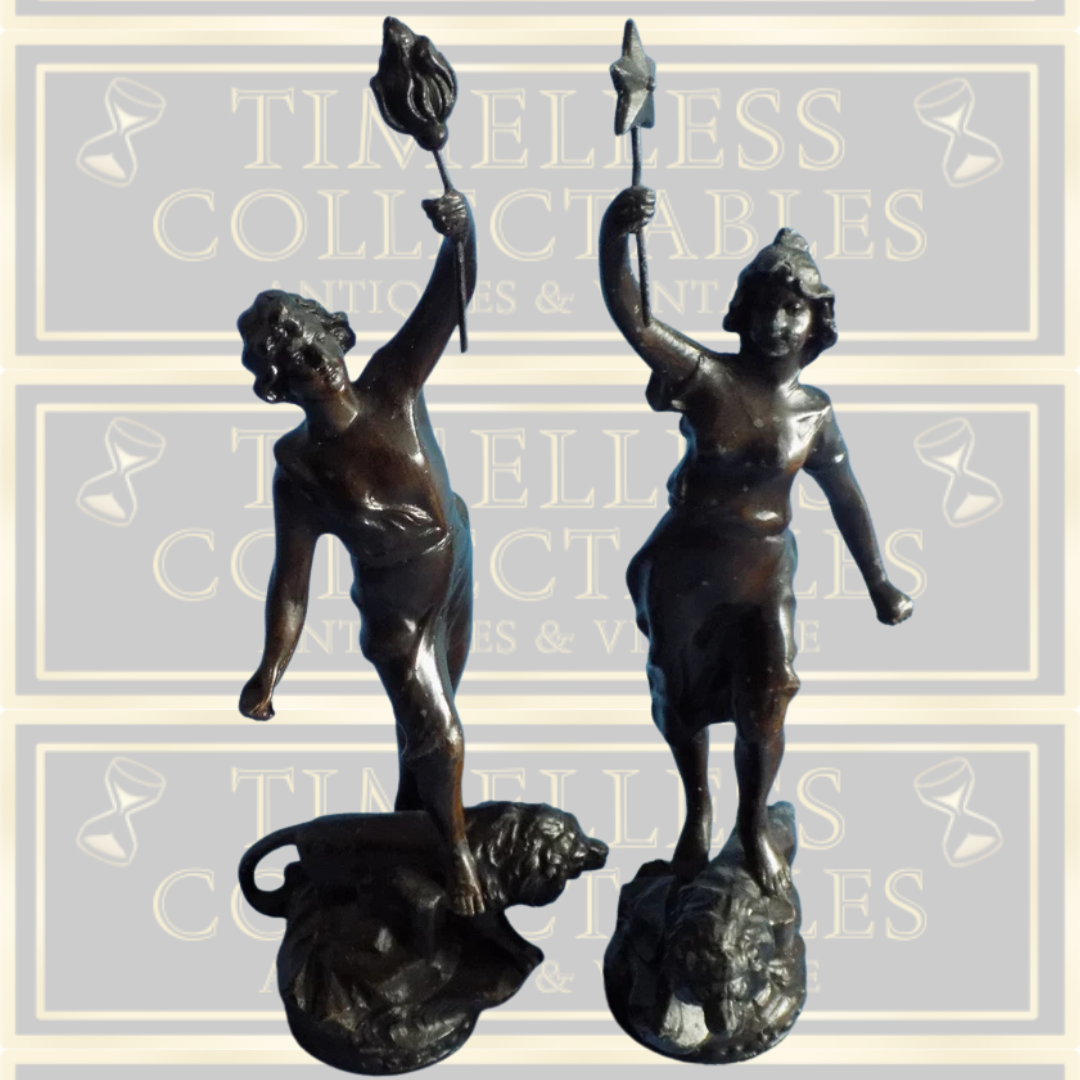 Antique French Bronze Spelter Figurines