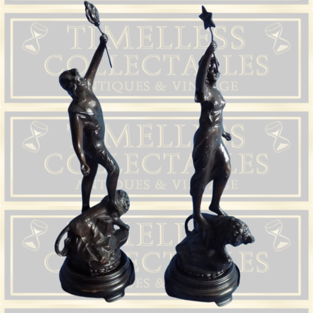 Antique French Bronze Spelter Figurines