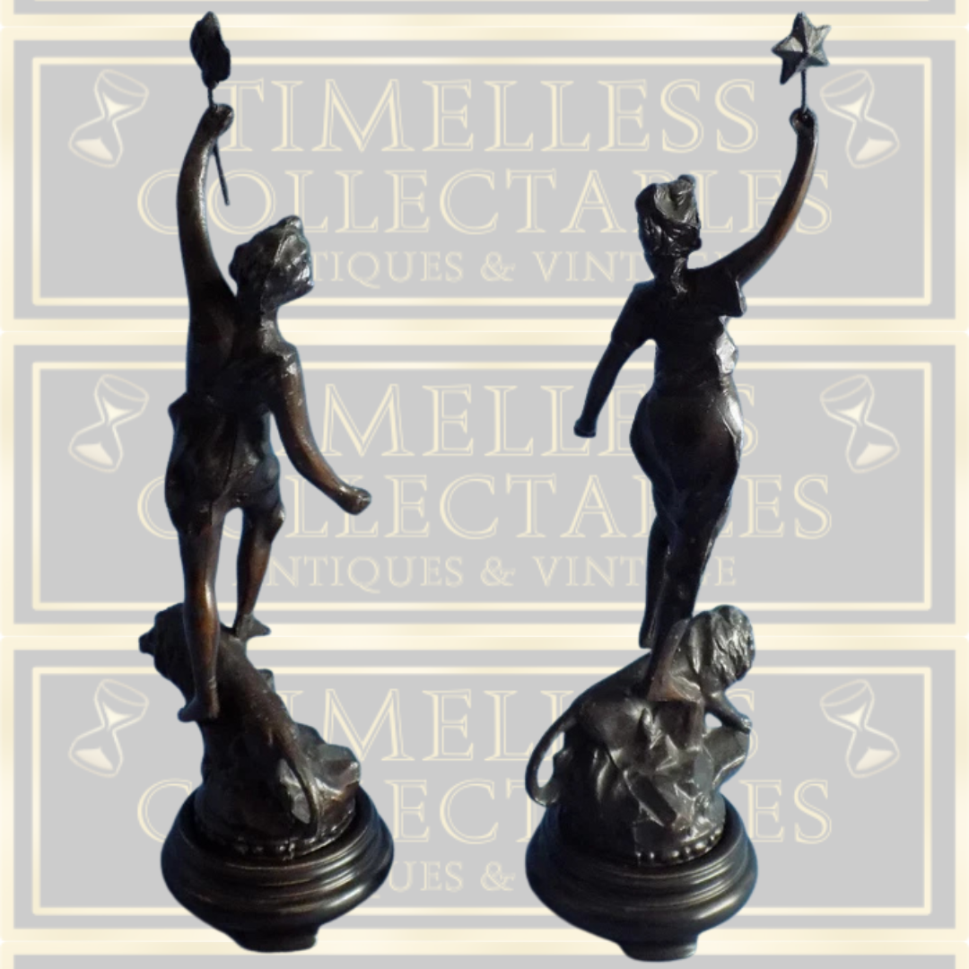 Antique French Bronze Spelter Figurines