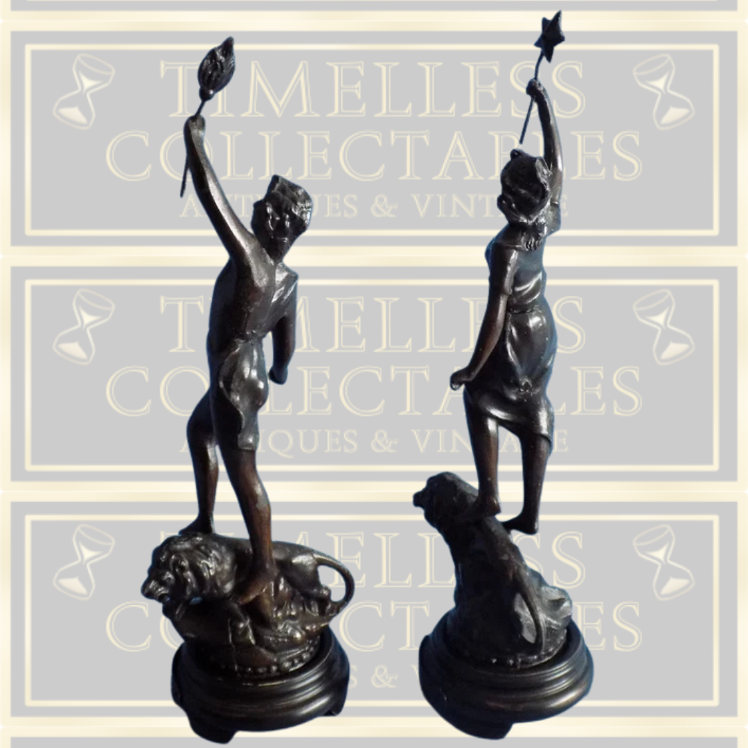 Antique French Bronze Spelter Figurines