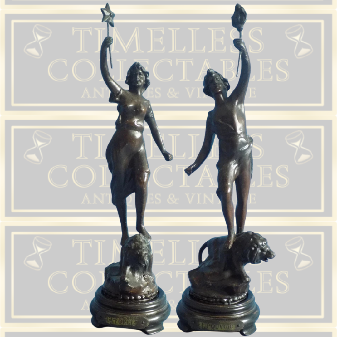 Antique French Bronze Spelter Figurines
