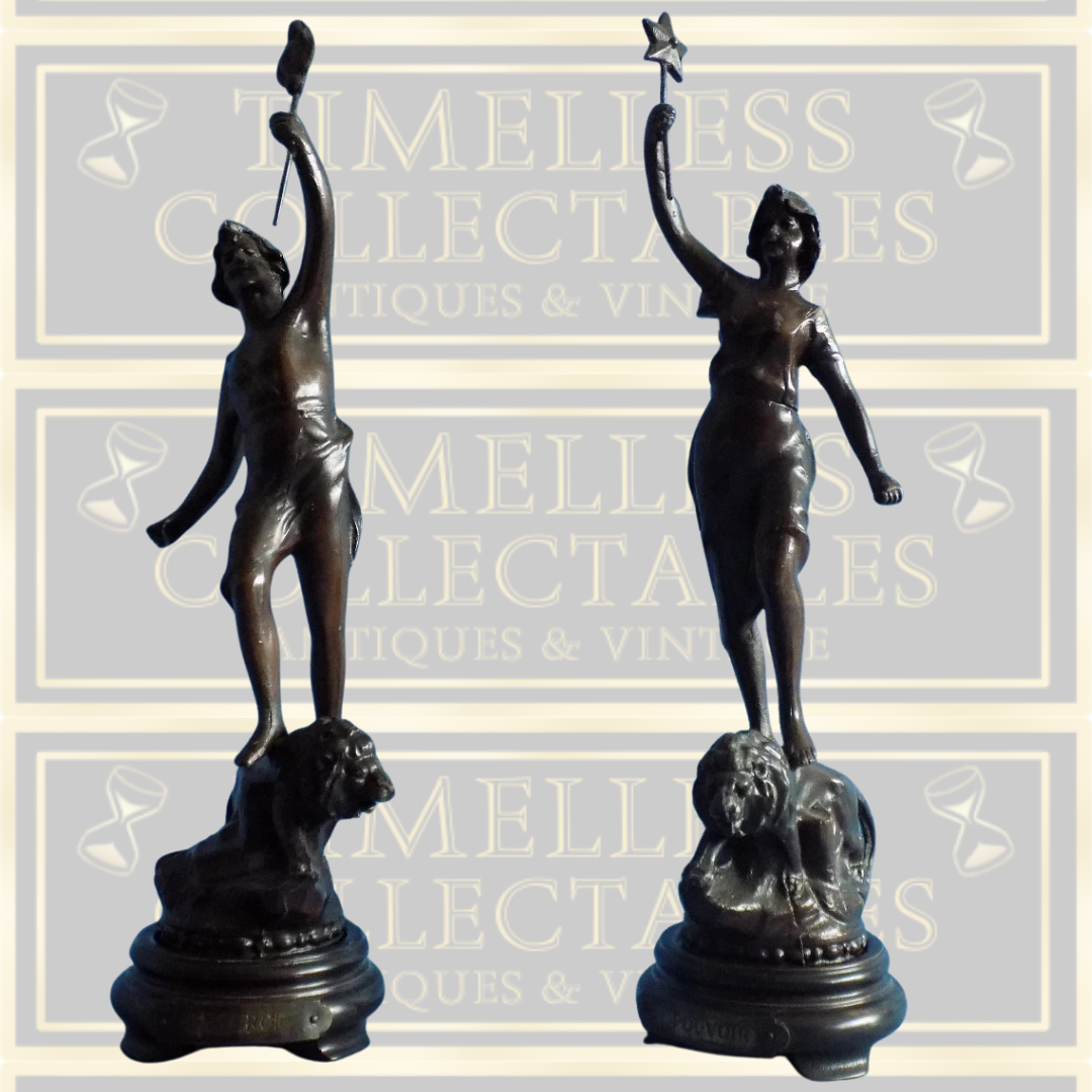 Antique French Bronze Spelter Figurines