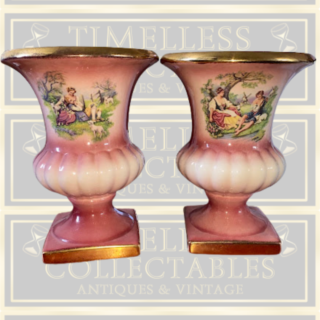 Vintage Ceramic Pair Jardiniere/Vase