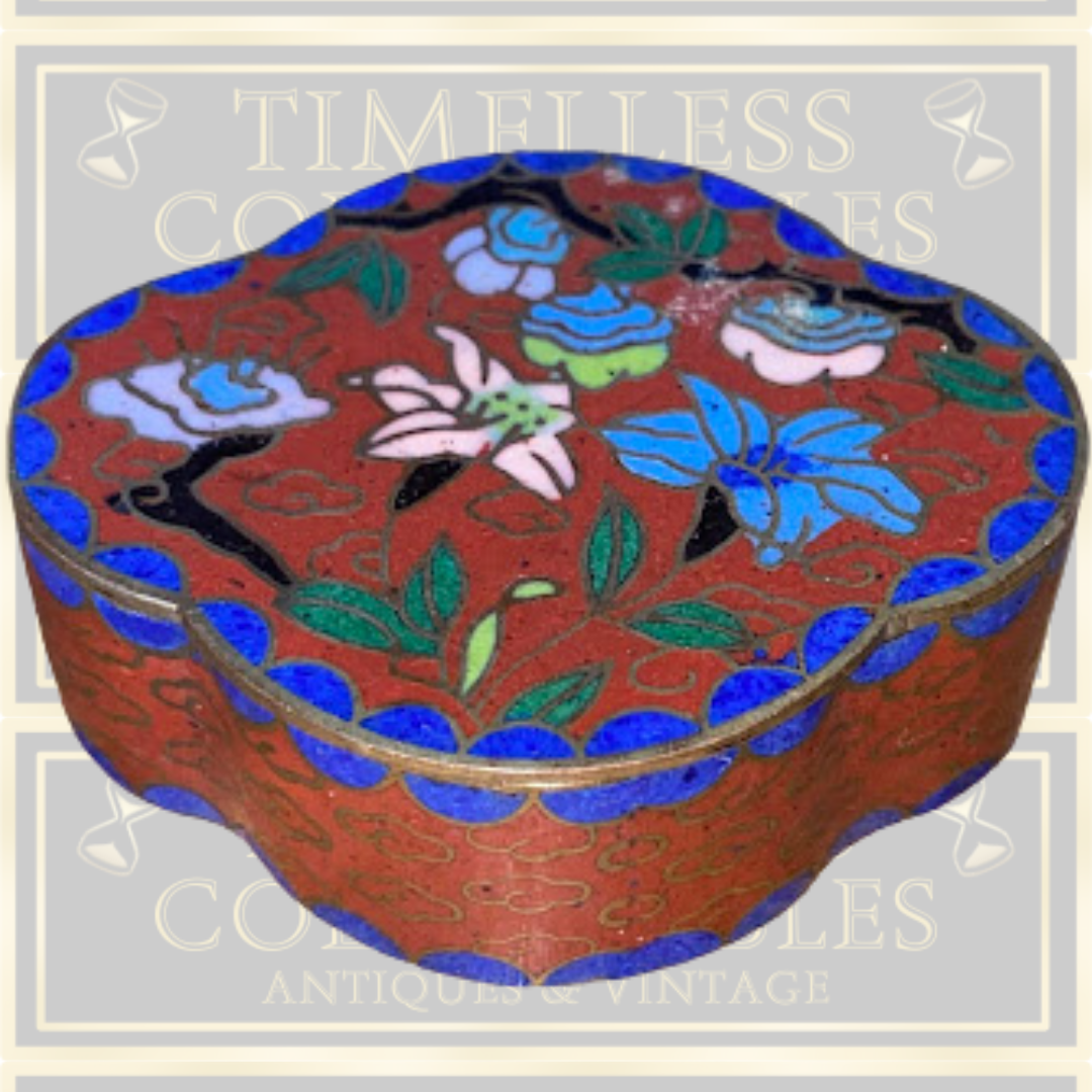Vintage Chinese Cloisonné Trinket/Pill Box