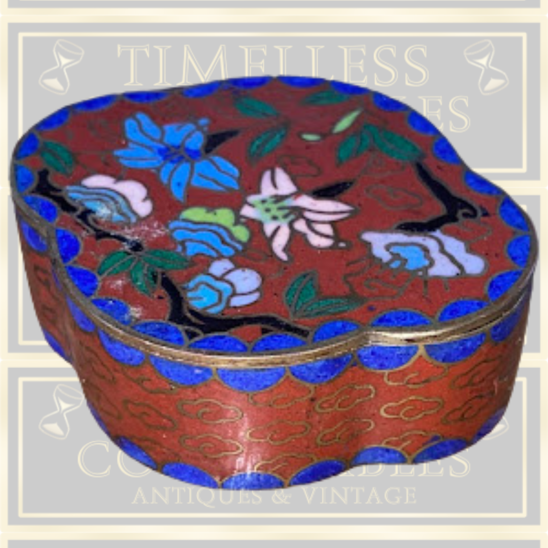 Vintage Chinese Cloisonné Trinket/Pill Box