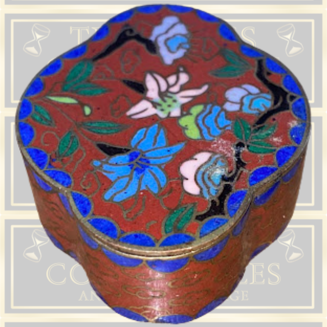 Vintage Chinese Cloisonné Trinket/Pill Box