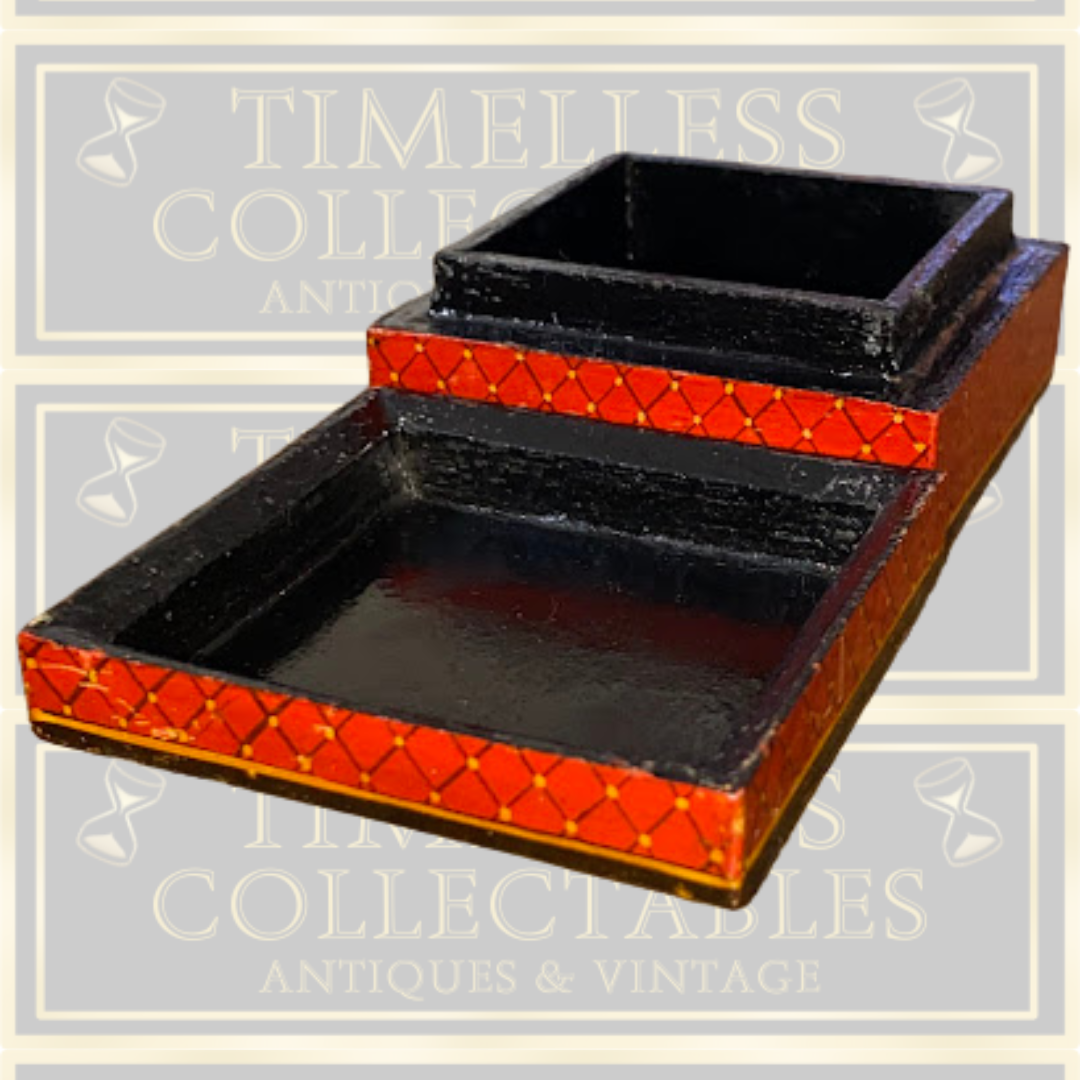 Vintage Indian Hand-Painted Paper Mache Box