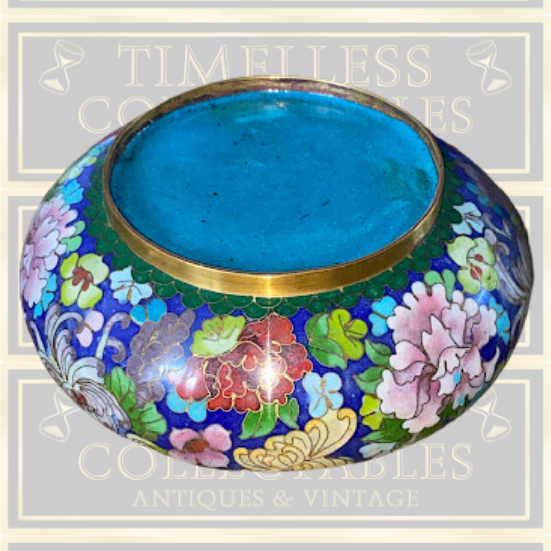 Chinese Antique Cloisonne Enamel Floral Bowl