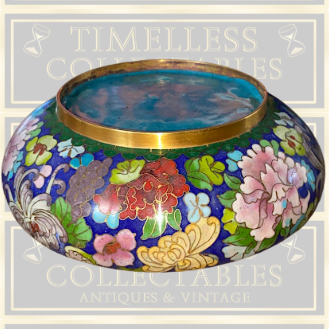 Chinese Antique Cloisonne Enamel Floral Bowl