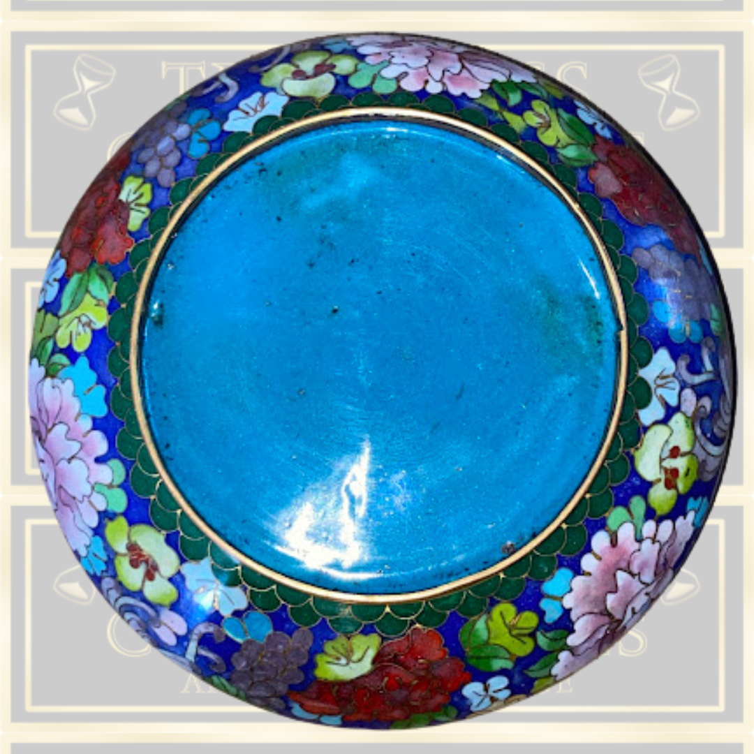 Chinese Antique Cloisonne Enamel Floral Bowl