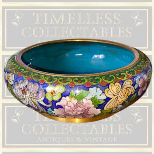 Chinese Antique Cloisonne Enamel Floral Bowl