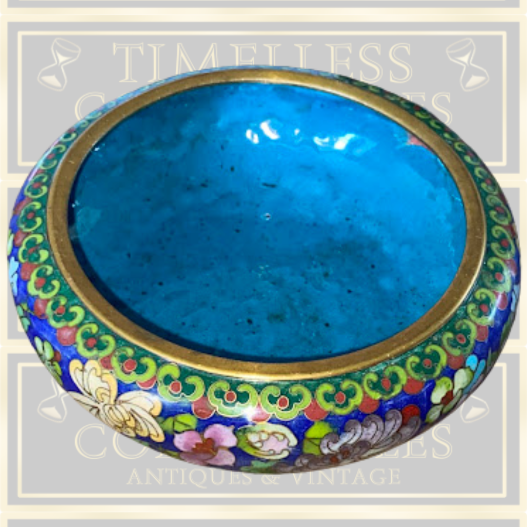 Chinese Antique Cloisonne Enamel Floral Bowl