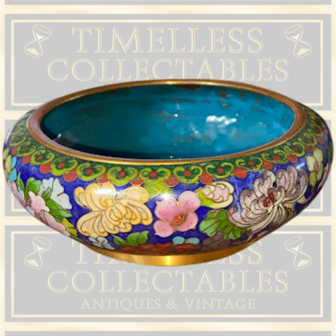 Chinese Antique Cloisonne Enamel Floral Bowl