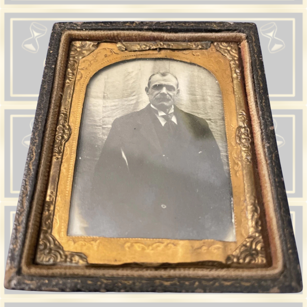 Antique Victorian Daguerreotype Male Portrait Plate c1840's