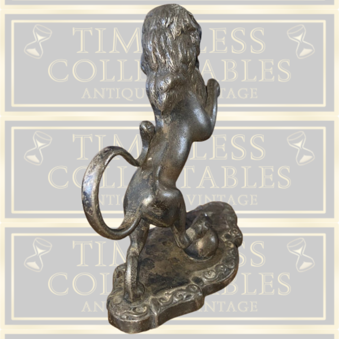 Vintage  Metal Lion Desk Ornament