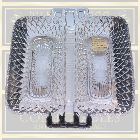 Vintage George Davidson Glassware Double Dish