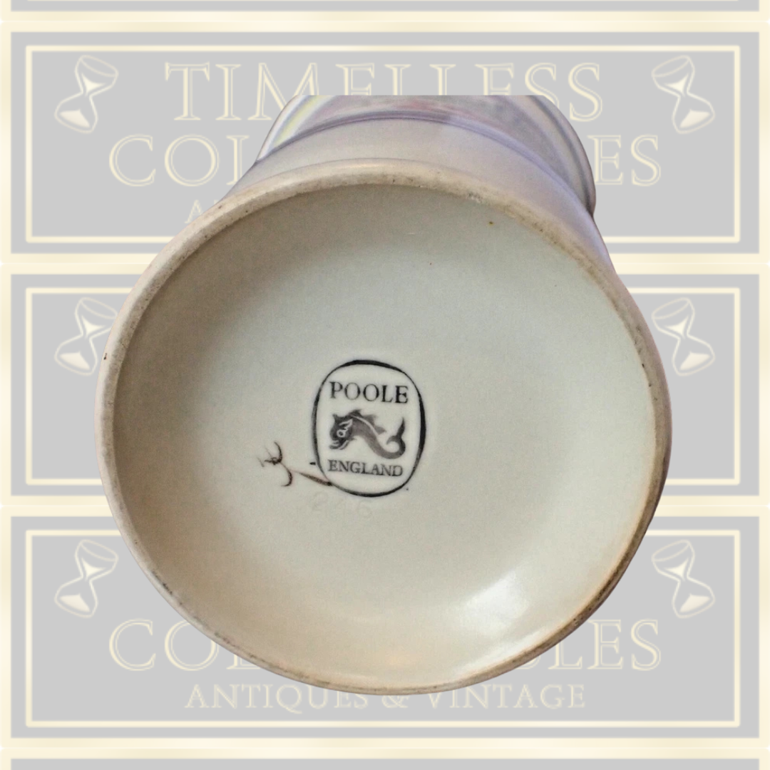 Vintage Large Poole Pottery Cockatoo Pattern Vase