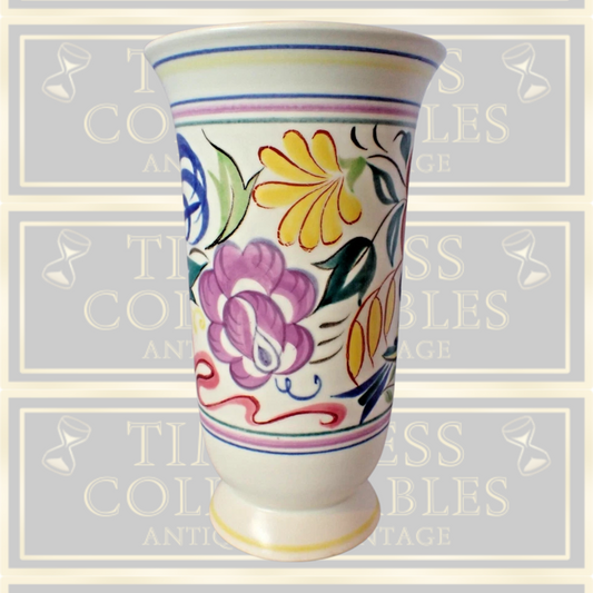 Vintage Large Poole Pottery Cockatoo Pattern Vase