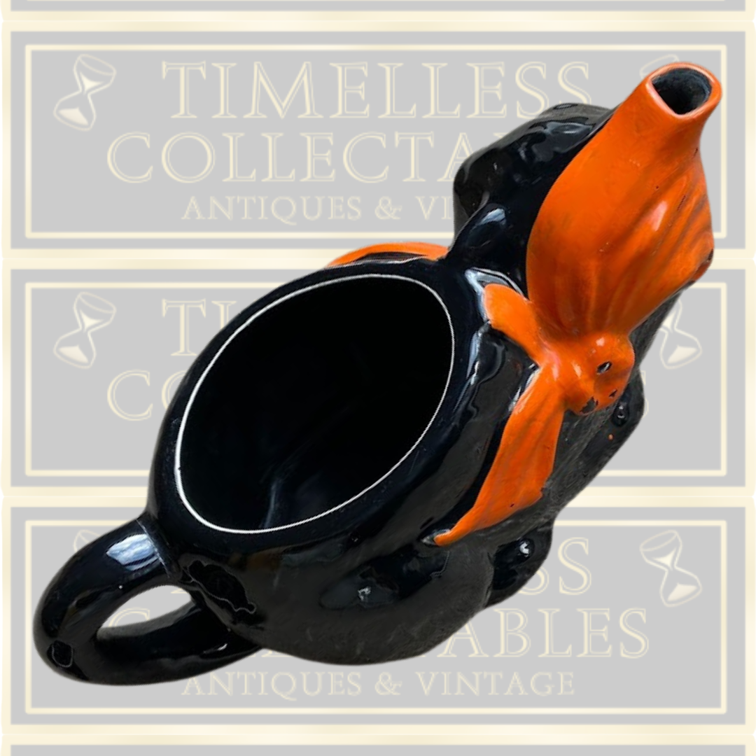 Vintage Art Deco Crown Ducal Black Cat Teapot