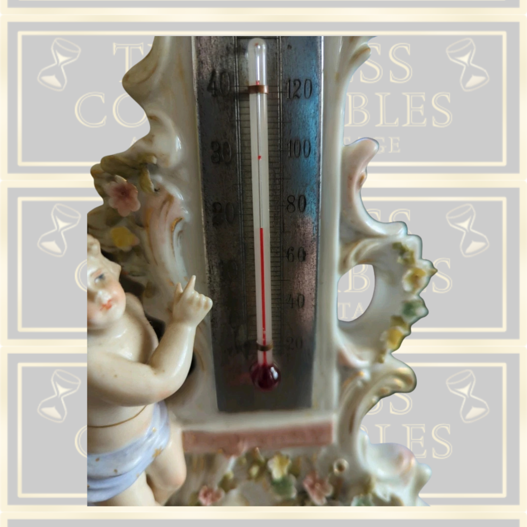 Antique Meissen Porcelain Thermometer