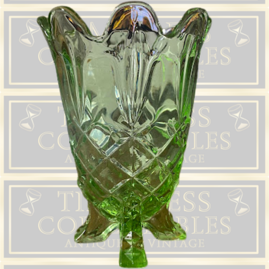 Art Deco Sowerby Large Green Glass Vase