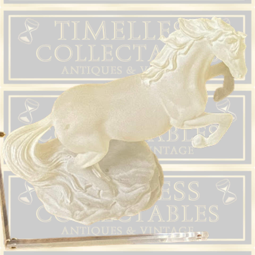 Vintage Large Frosted Lucite Acrylic Horse