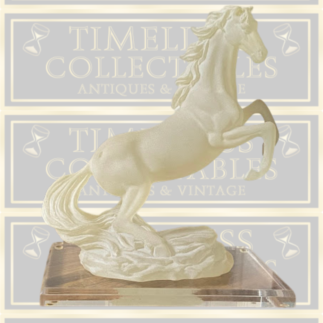 Vintage Large Frosted Lucite Acrylic Horse