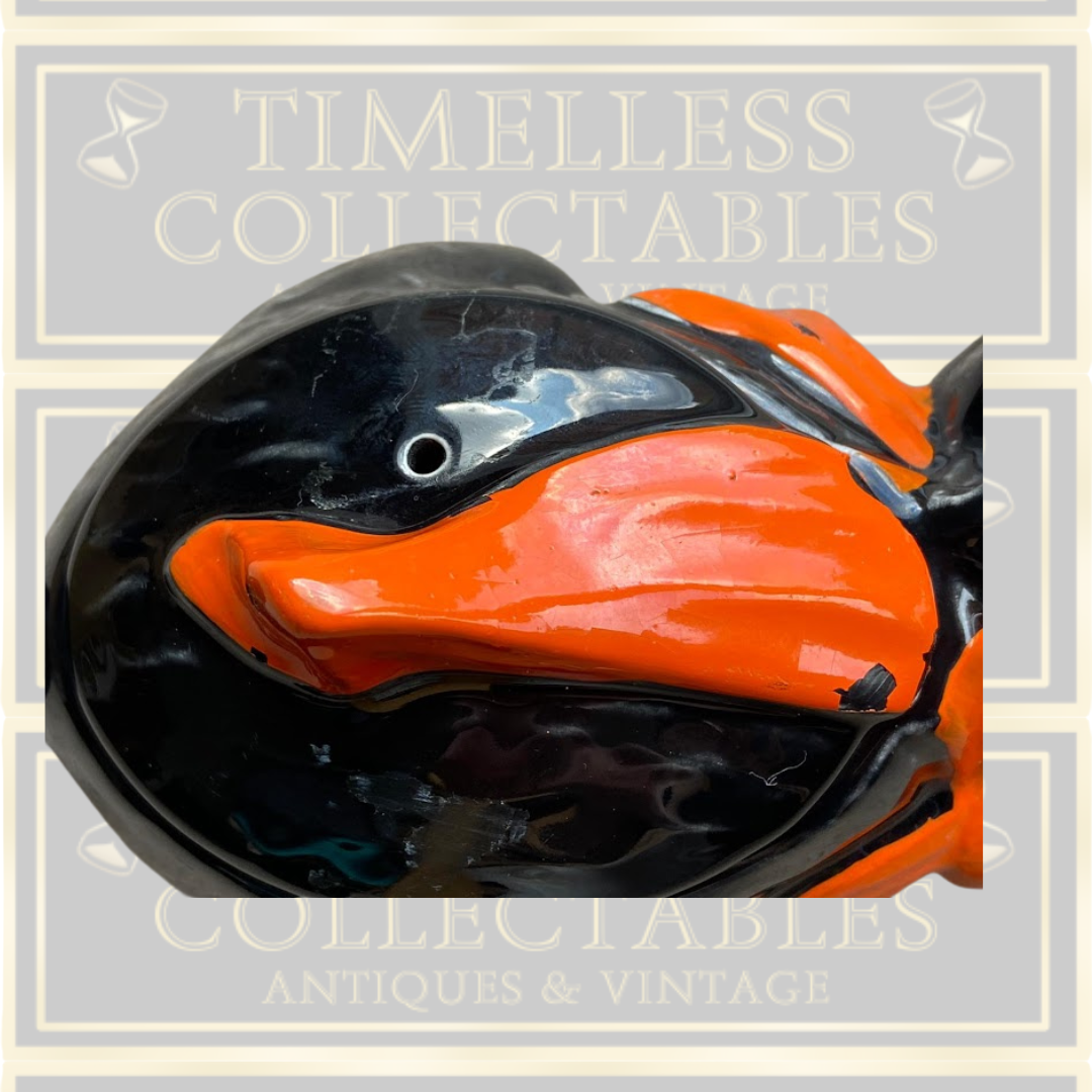 Vintage Art Deco Crown Ducal Black Cat Teapot