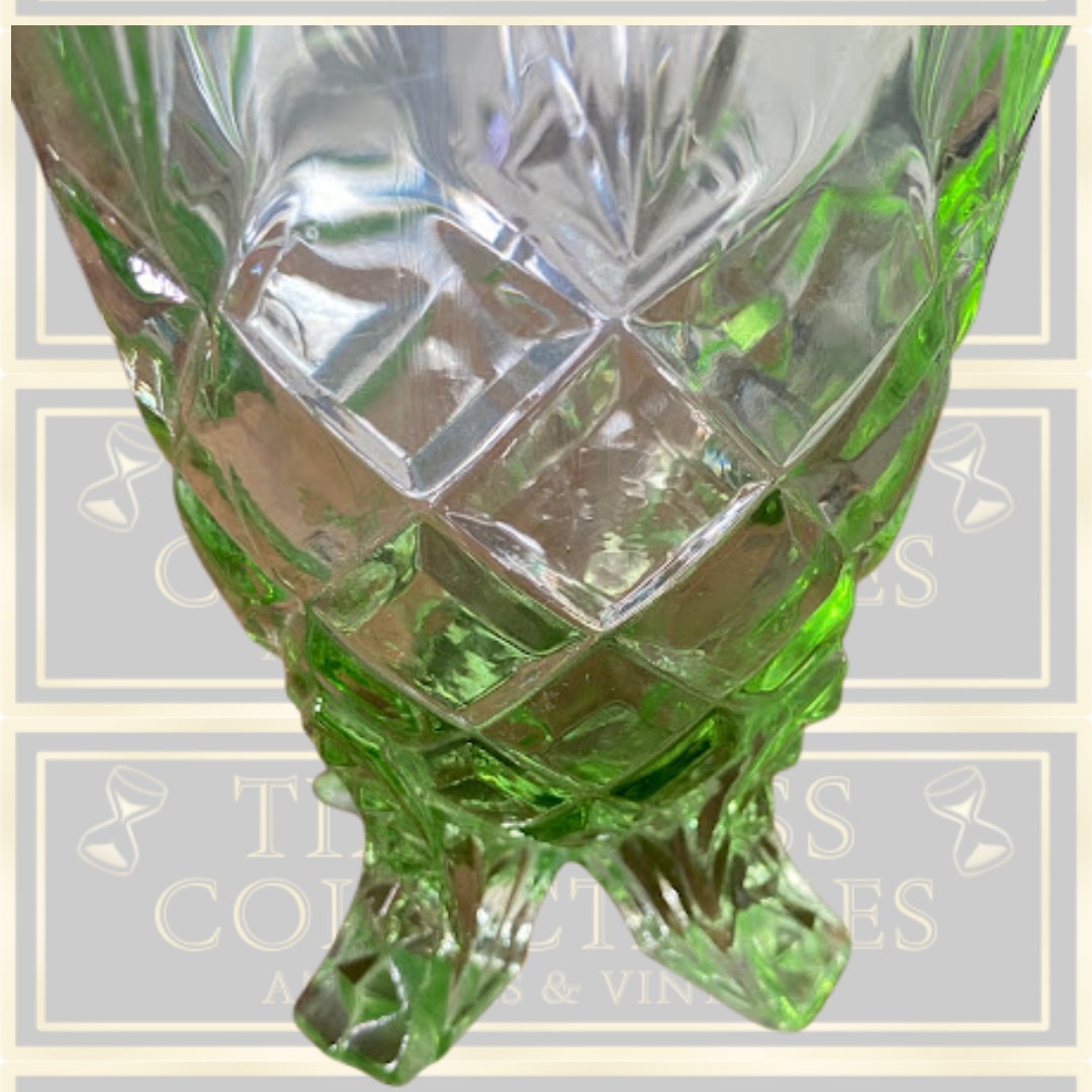 Art Deco Sowerby Large Green Glass Vase