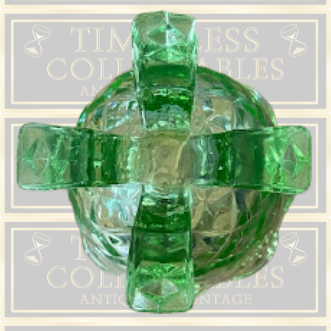 Art Deco Sowerby Large Green Glass Vase