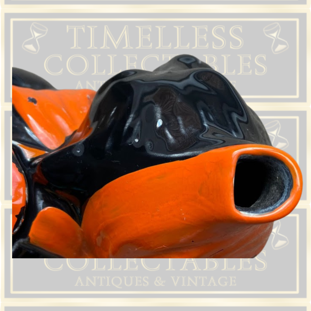 Vintage Art Deco Crown Ducal Black Cat Teapot