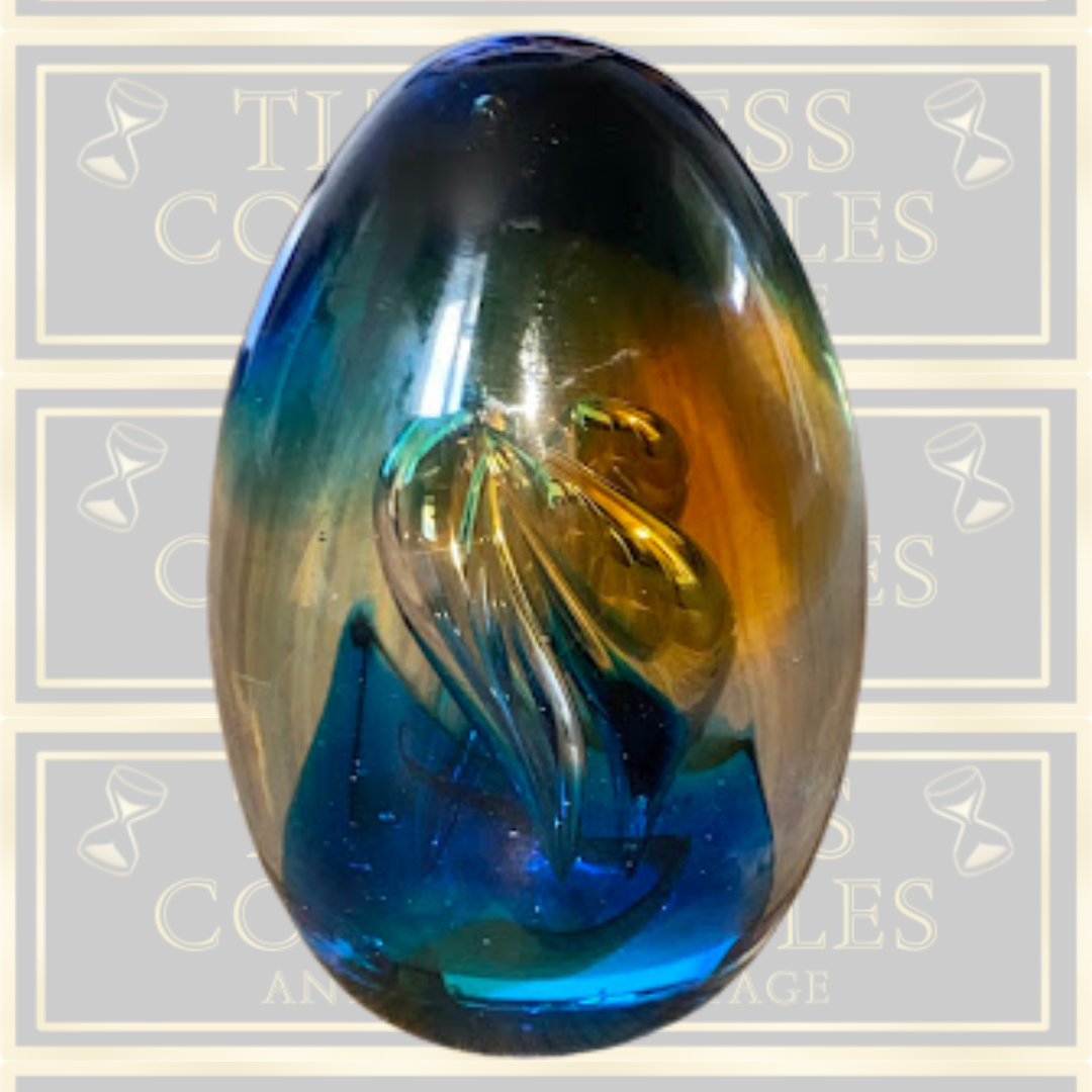 Large Art Glass Teardrop Paperweight