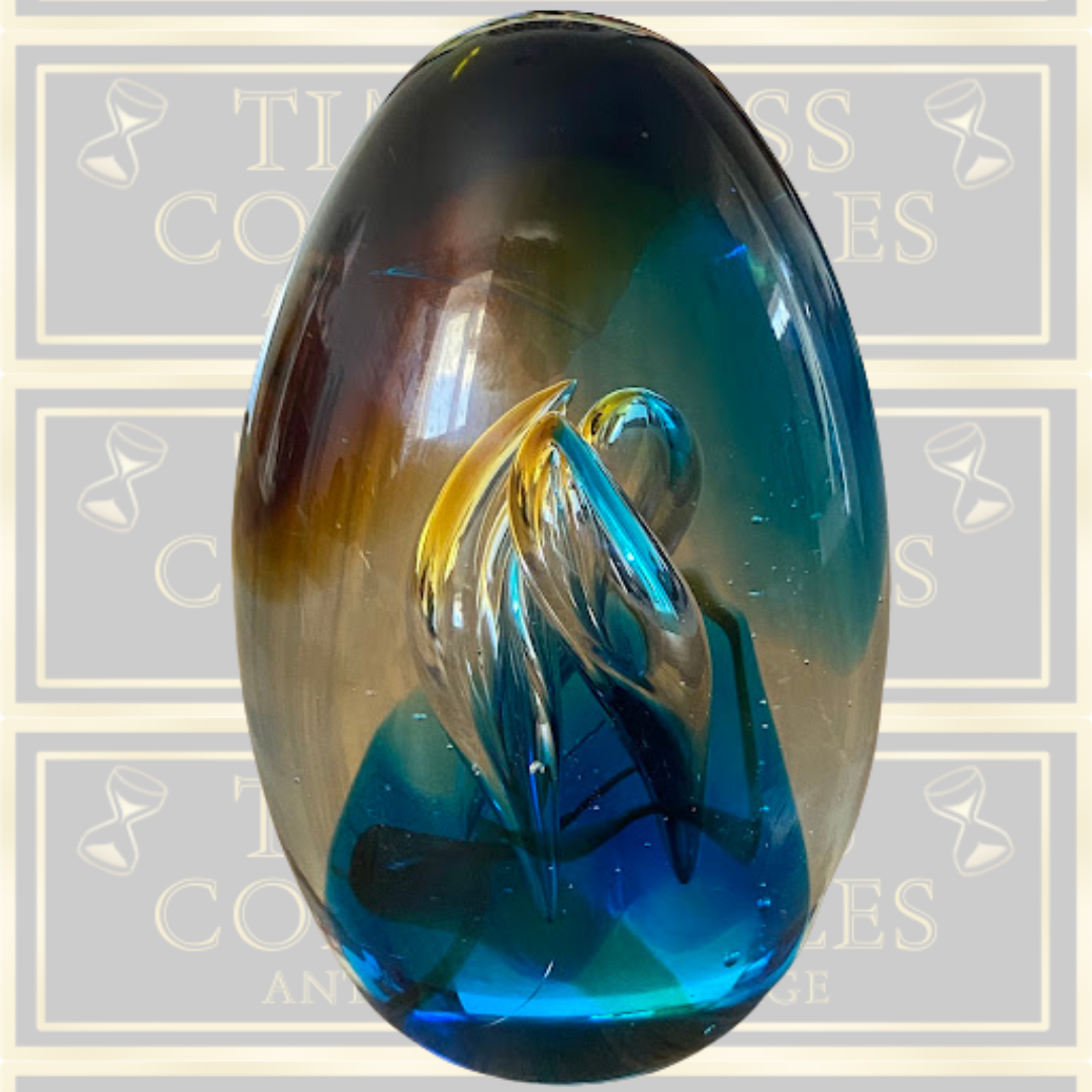 Large Art Glass Teardrop Paperweight