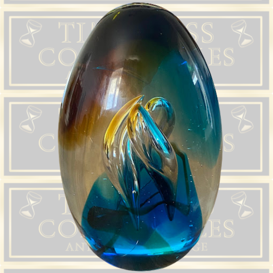 Large Art Glass Teardrop Paperweight