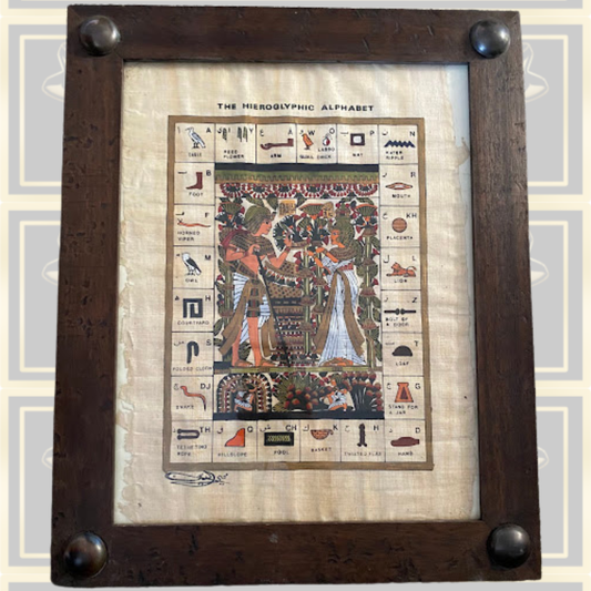 Vintage Framed Hieroglyphic Alphabet