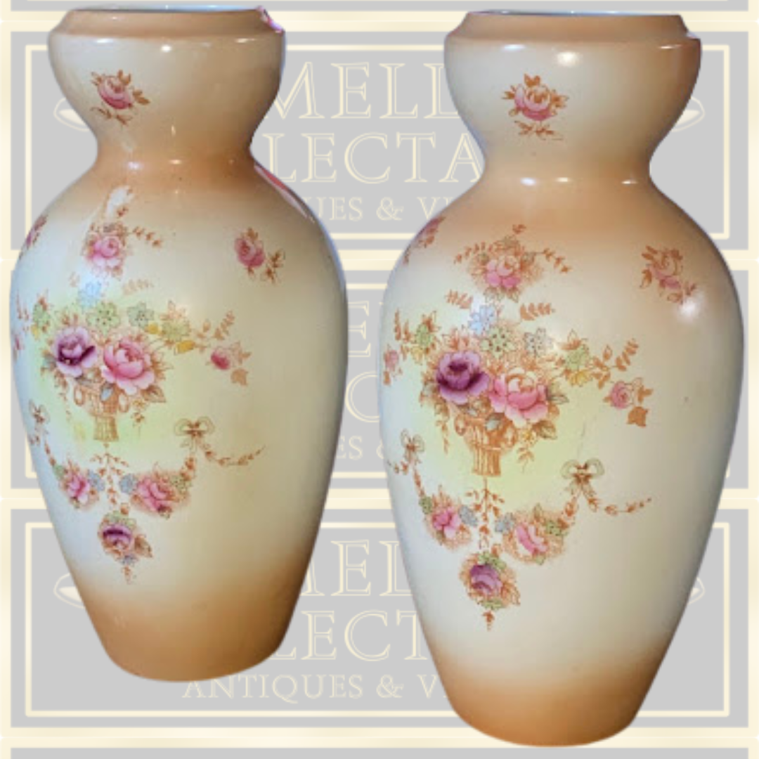 Antique Pair Crown Devon S.Fielding & Co Windsor Pottery