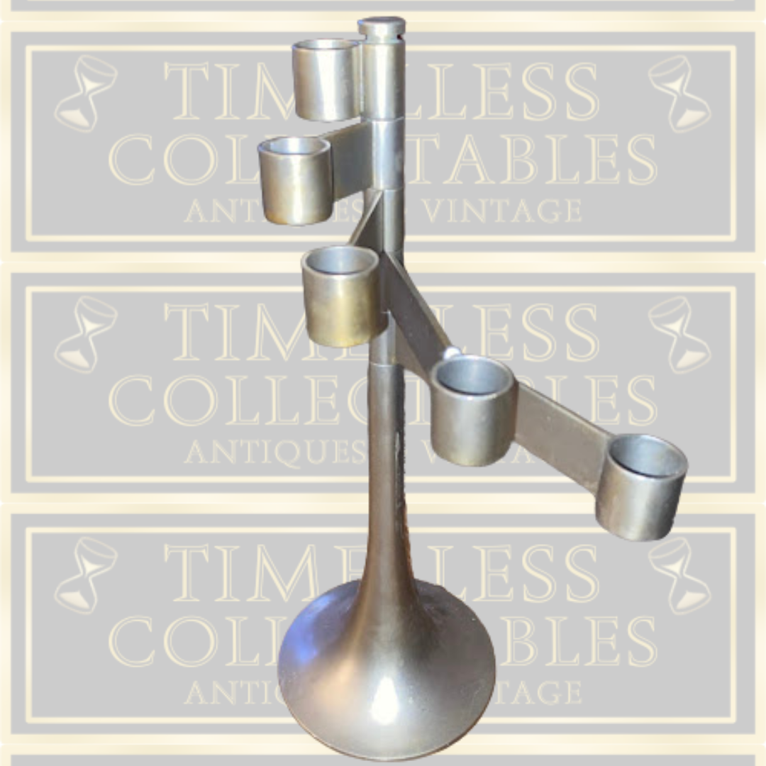 Vintage George Bourgeois Metal Swing Arm 5 Branch Candle Holder