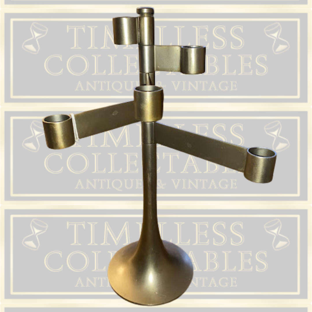 Vintage George Bourgeois Metal Swing Arm 5 Branch Candle Holder