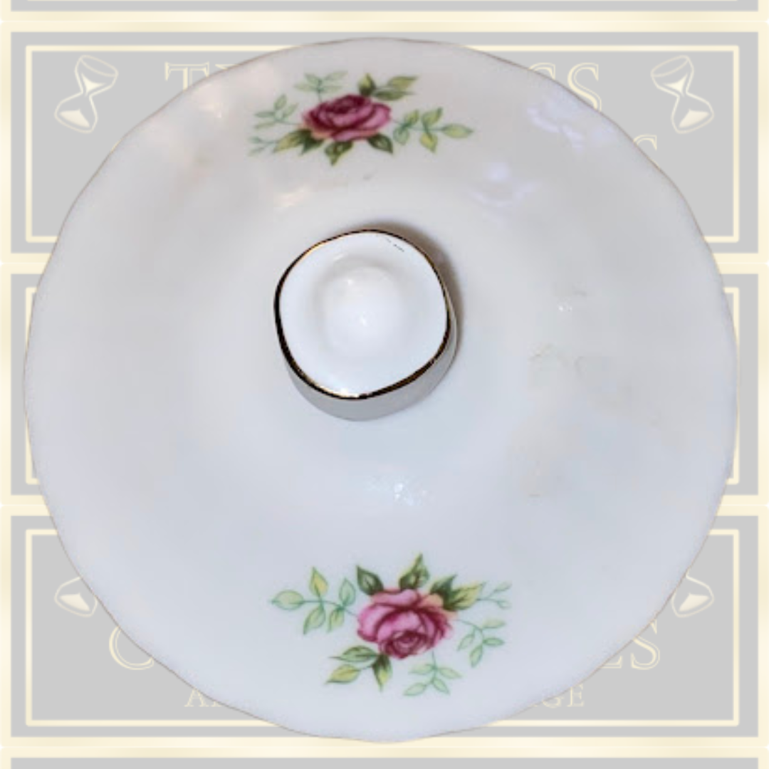 Vintage Polish Floral Twin Handle Sugar Bowl With Lid