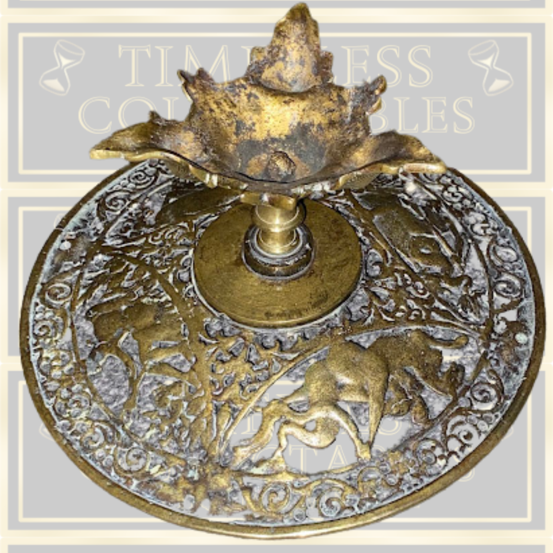 Antique Ornate Brass Tazza Centerpiece
