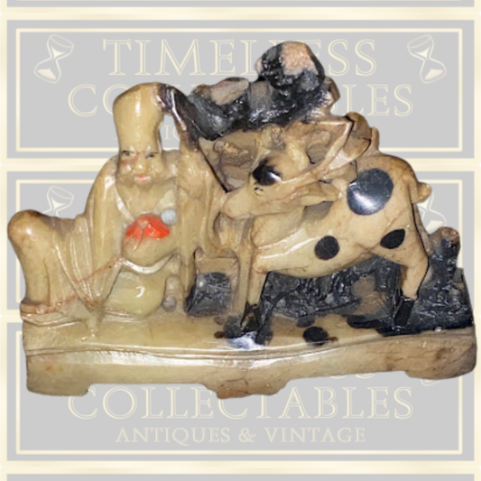 Antique Hand Carved Soapstone Sculpture