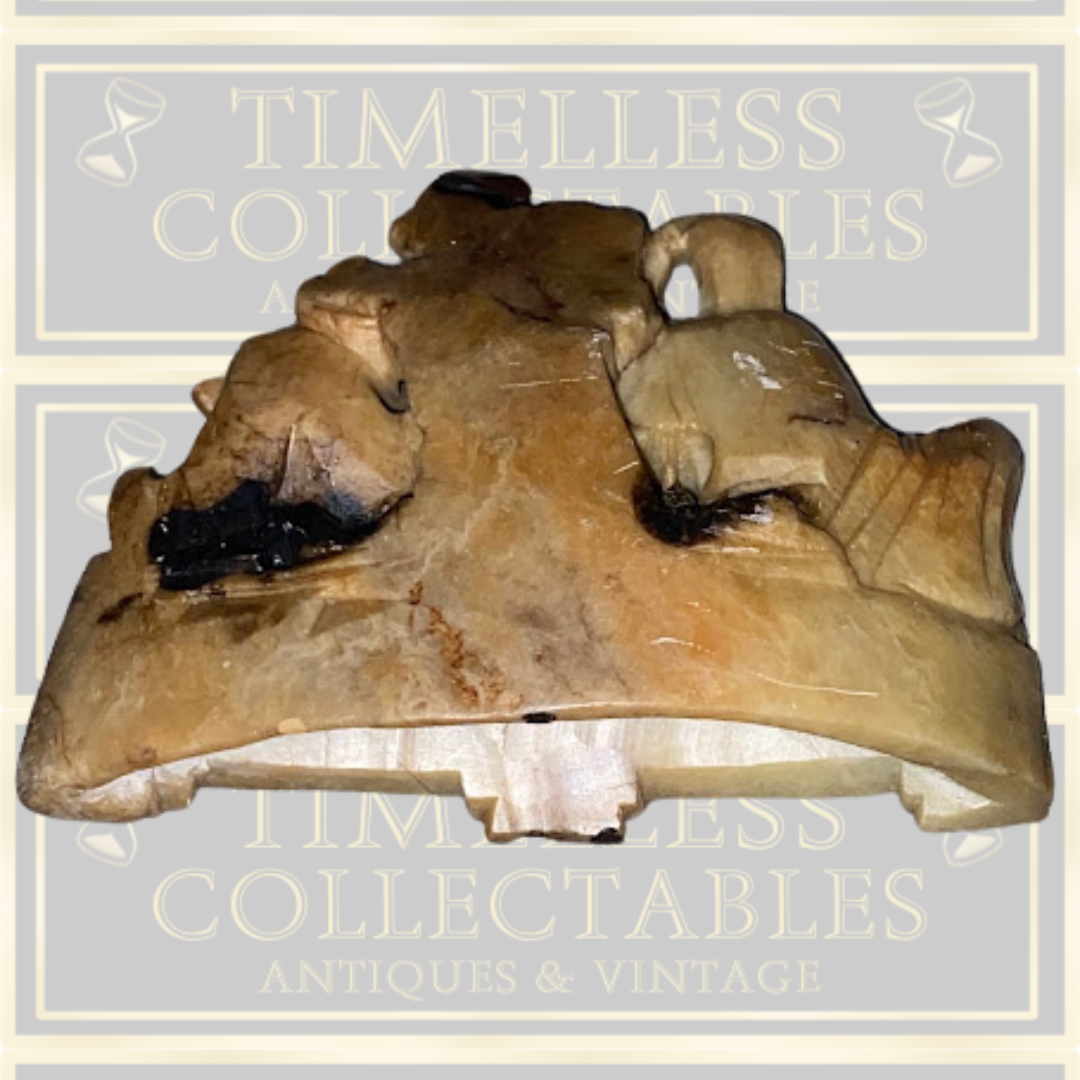 Antique Hand Carved Soapstone Sculpture