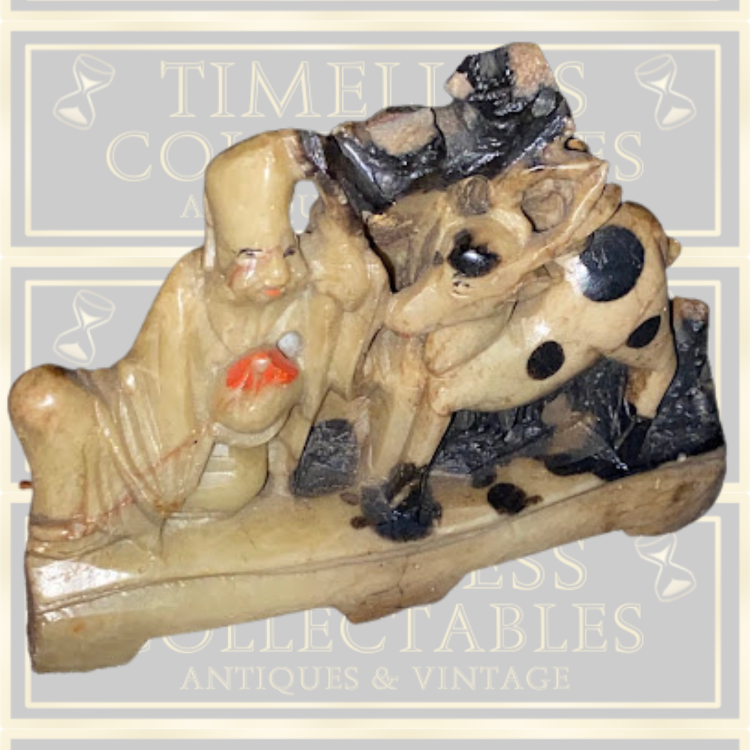 Antique Hand Carved Soapstone Sculpture